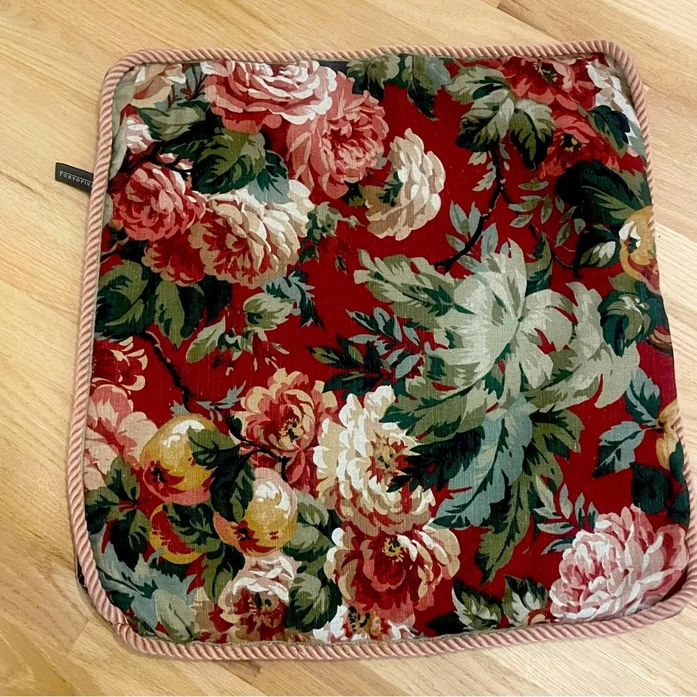 Vintage Pirtofino Linen Velvet Floral Pillow Cover 20”